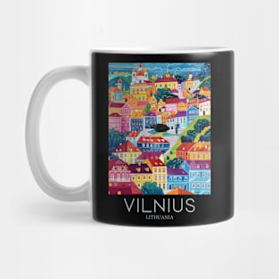 A Pop Art Travel Print of Vilnius - Lithuania Mug